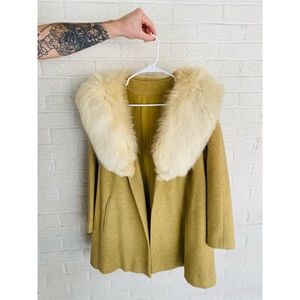 Fox fur wool coat
